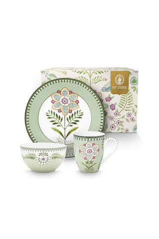 Set/3 Set de Desayuno Lily&Lotus Verde Claro