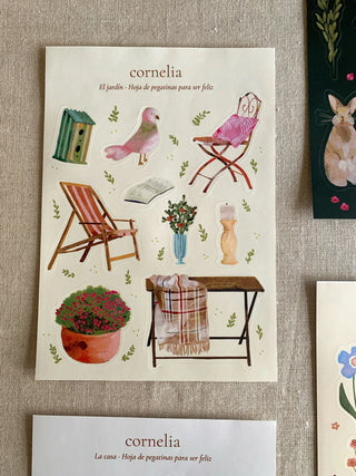 Hoja de pegatinas – El jardín